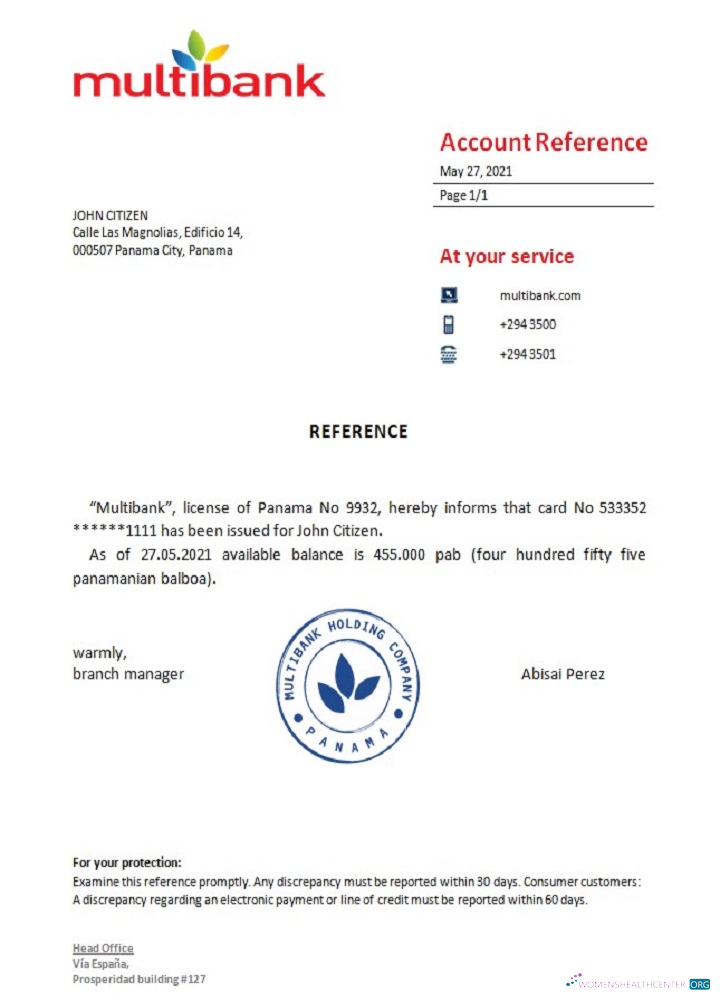 Download Panama Multibank reference Photoshop template